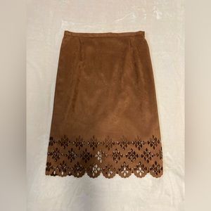 Juliana Collection Brown Skirt. Beautiful cut outs. Size 10. Excellent Condition